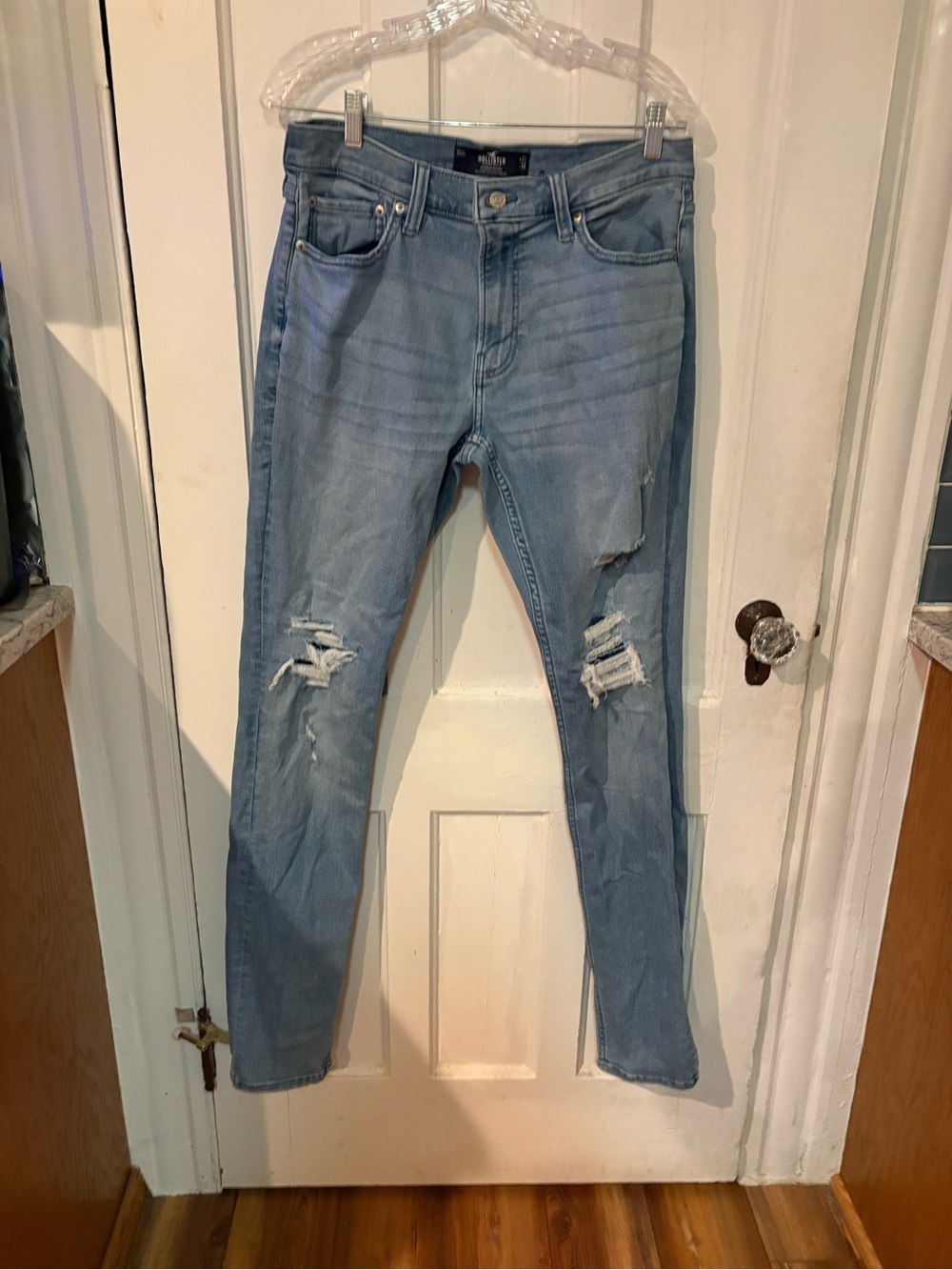 Hollister Light Blue Distressed Skinny Jeans for Women